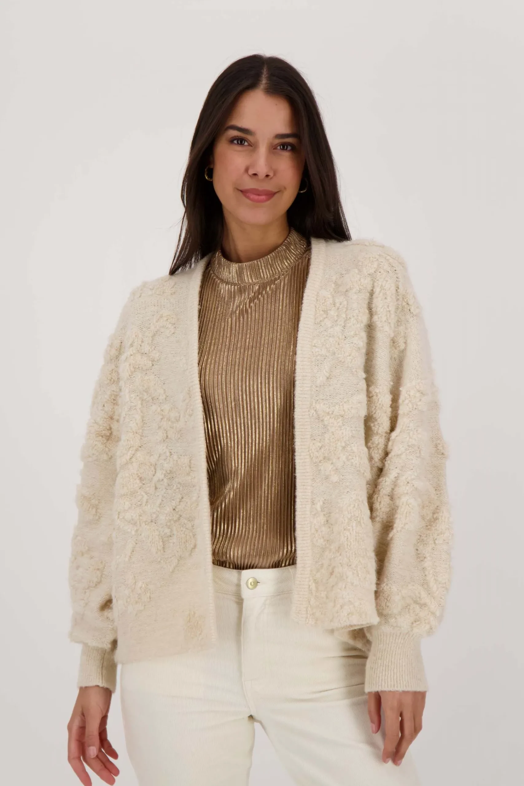 zusss_openvallend_vest_met_lurex_jacquard_creme_0.webp Best Sale openvallend vest met lurex jacquard Vesten