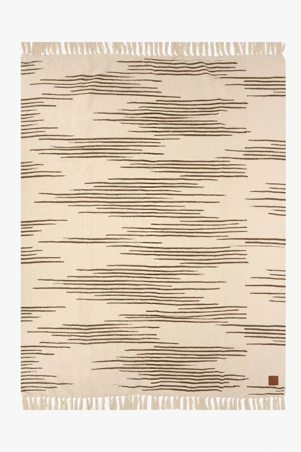 New plaid lijnenpatroon 130x170 /saliegroen Plaids & Vloerkleden