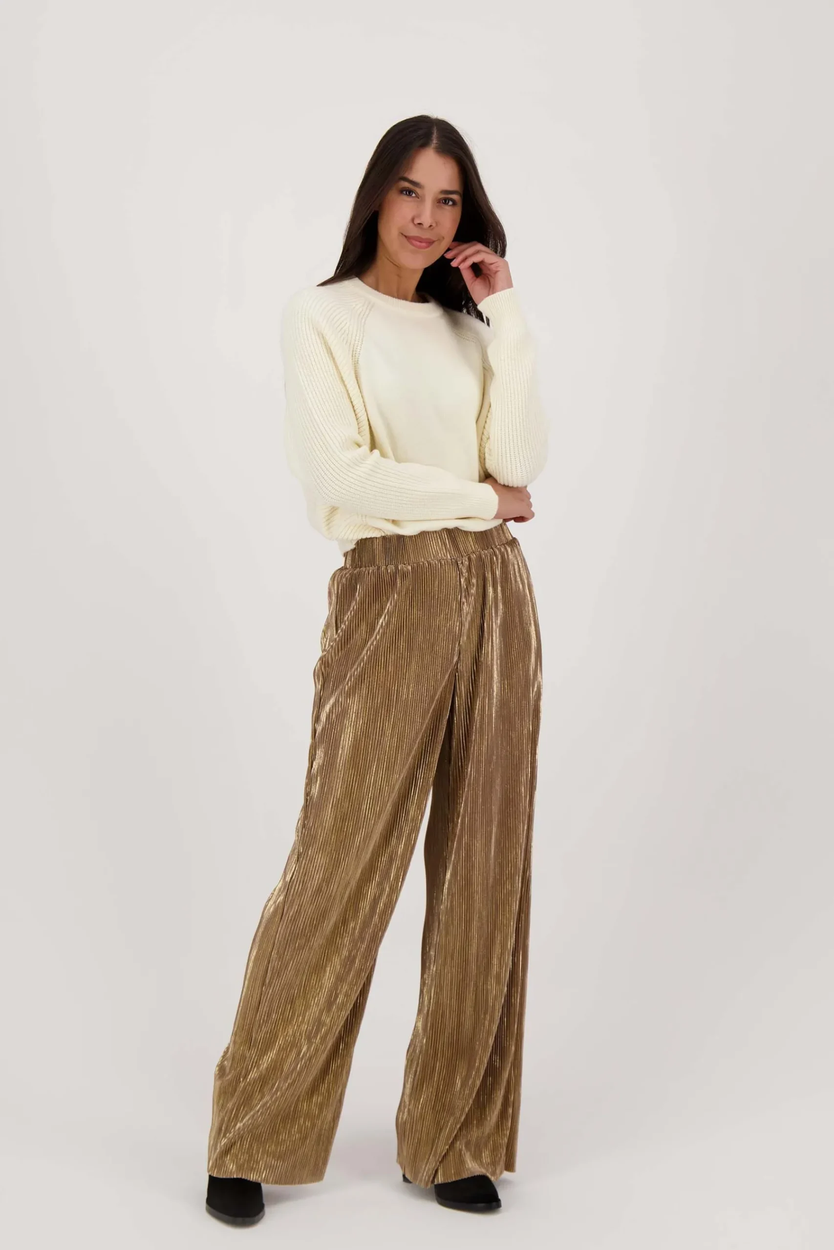 zusss_plisse_broek_champagne_goud_2.webp Clearance plisse broek goud Broeken & Jeans