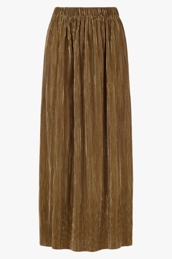 Hot plisse rok goud Jurkjes & Rokken