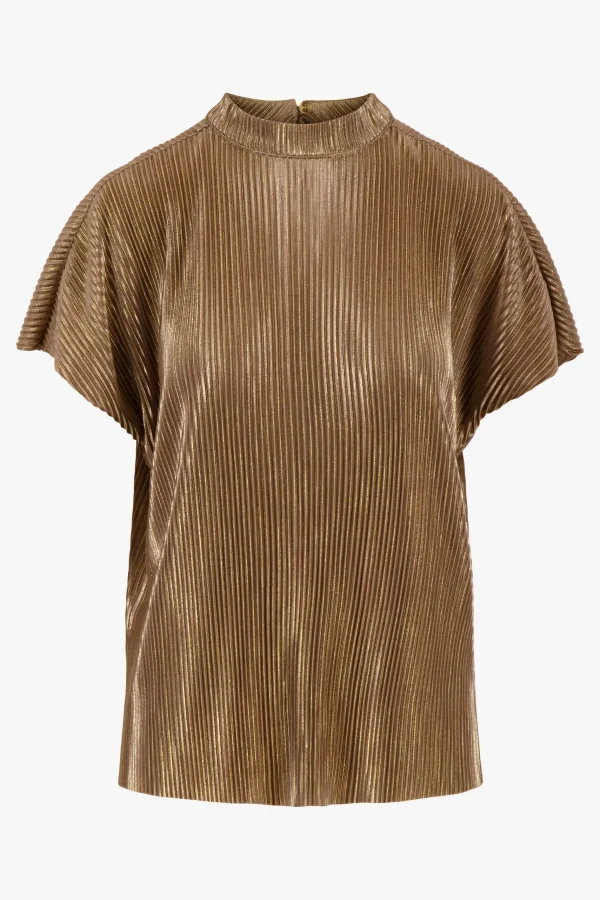 Best Sale plisse turtle top goud Tops