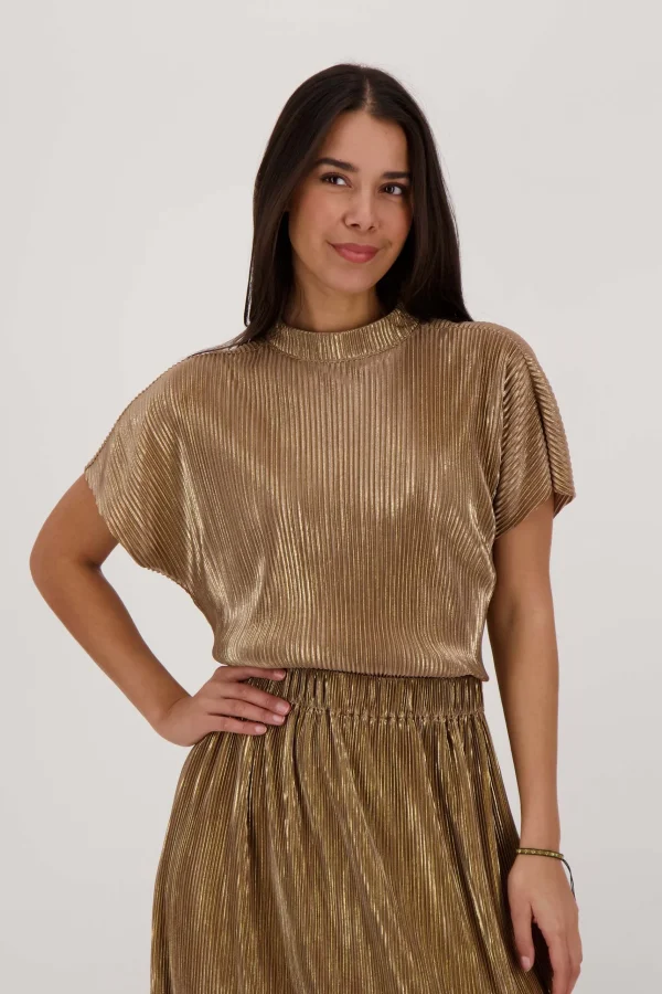 Best Sale plisse turtle top goud Tops