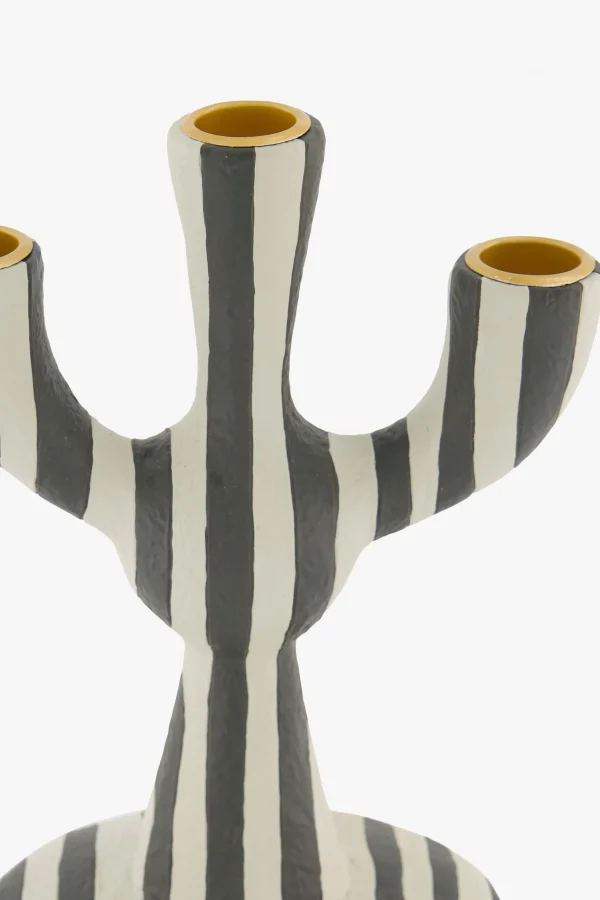 Sale polystone kandelaar met strepen Kaarsen | Kaarsenhouders