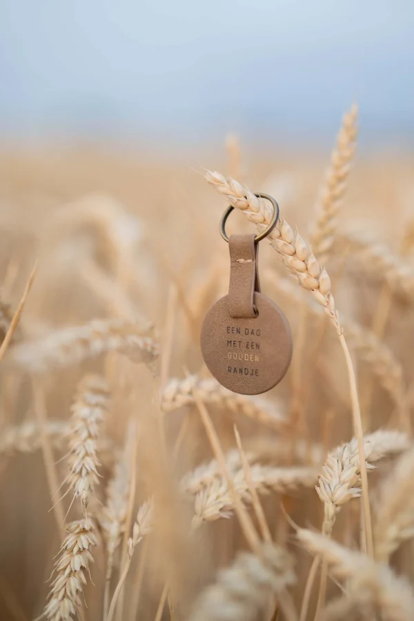 Flash Sale ronde sleutelhanger gouden randje Accessoires & Sleutelhangers