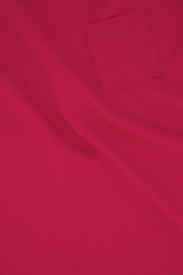 Online satijnen twill top met boothals roze rood Tops