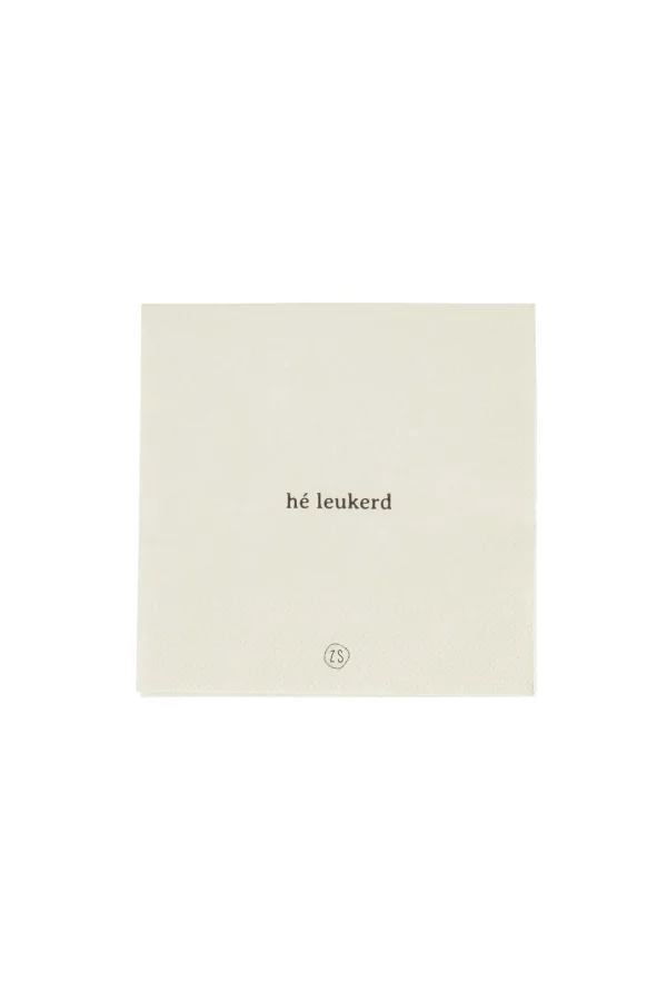 New servetten he leukerd hartje 12,5x12,5cm grijs Servetten