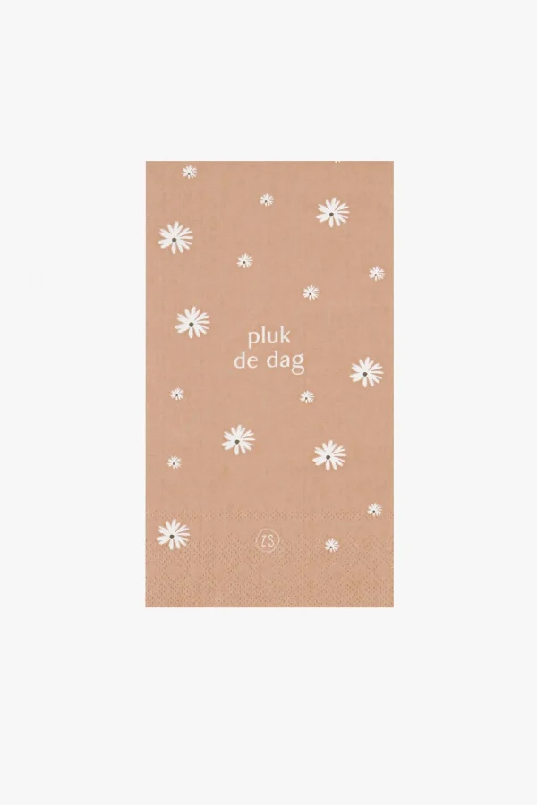 Online servetten pluk de dag 11x20cm terra roze Servetten | Keukentextiel