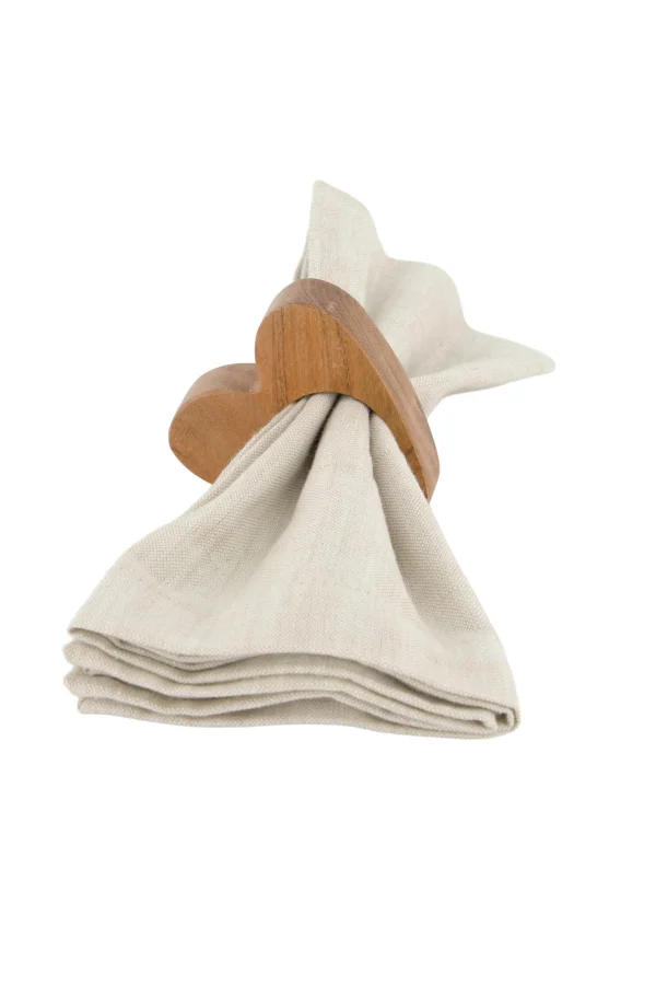 Discount set van 2 houten servetringen/eierdopjes Keukenaccessoires