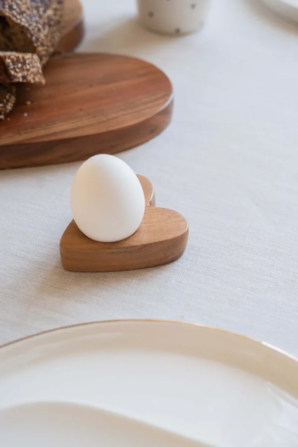 Discount set van 2 houten servetringen/eierdopjes Keukenaccessoires