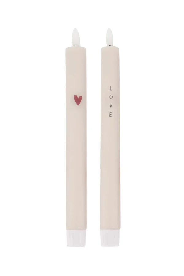 Cheap set van 2 ledkaarsen love/hart Kaarsen