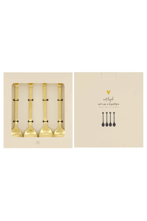 Cheap set van 4 lepeltjes hartje Bestek