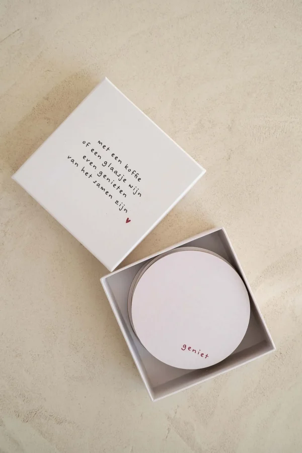 Flash Sale set van 6 onderzetters met tekst Keukenaccessoires