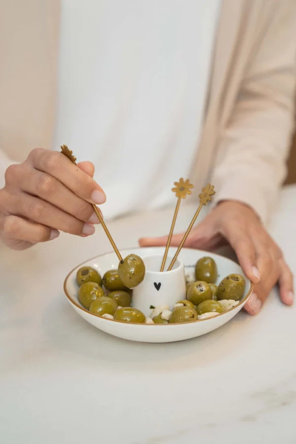 Outlet set van 6 prikkers klaver Bestek
