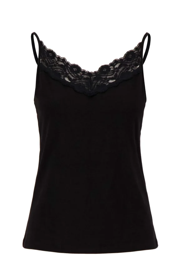 Store spaghetti top met kant Tops