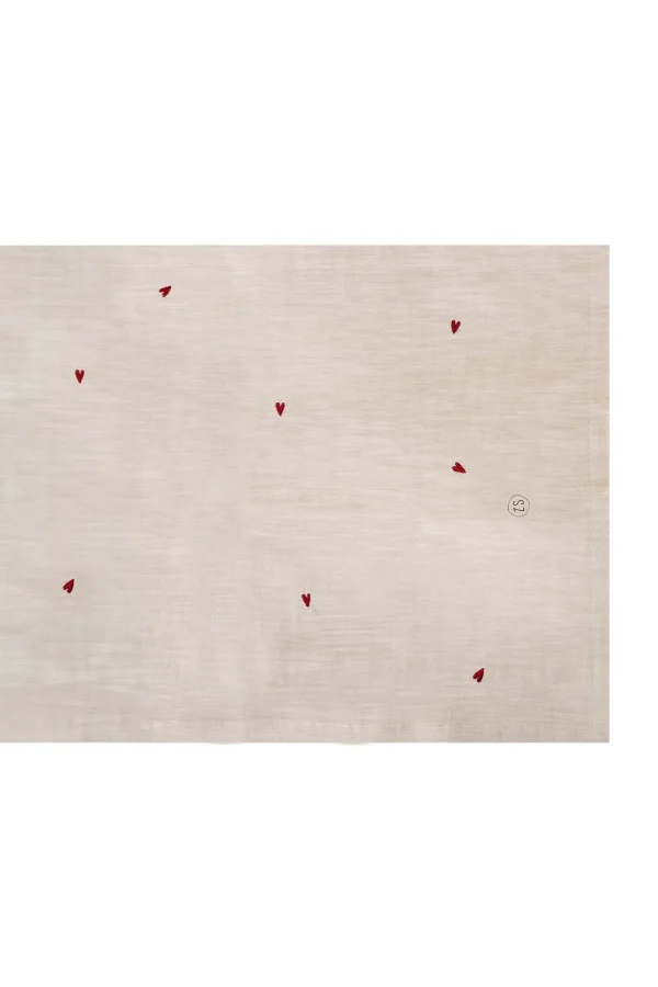 Best tafelloper hartjes grijs Keukentextiel