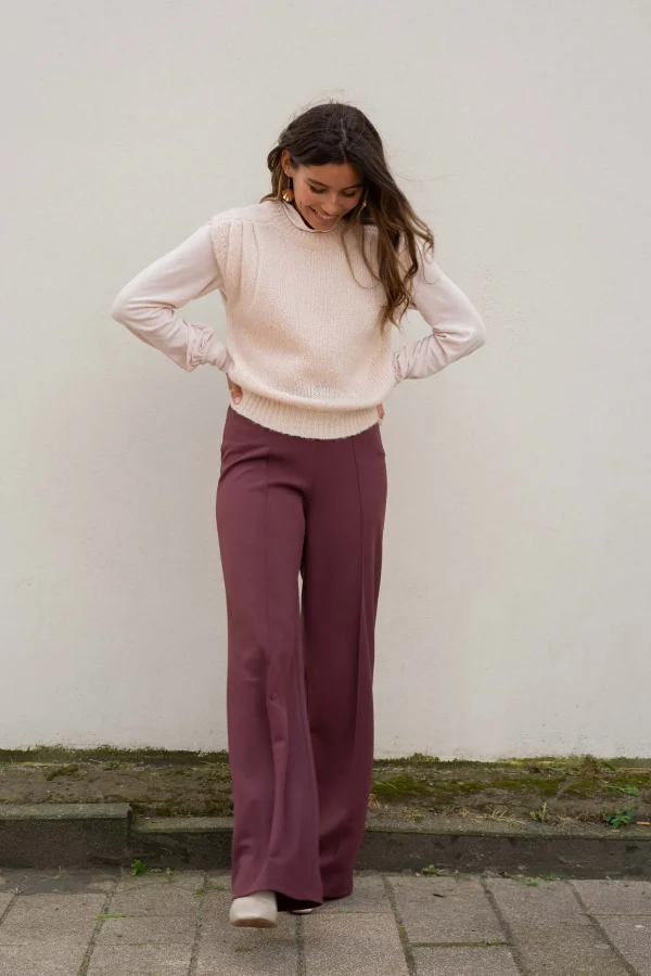 Cheap top met lange mouwen en col Tops