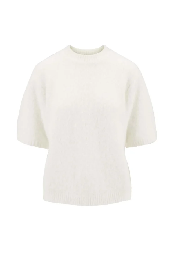 Store trui met boothals off white Truien