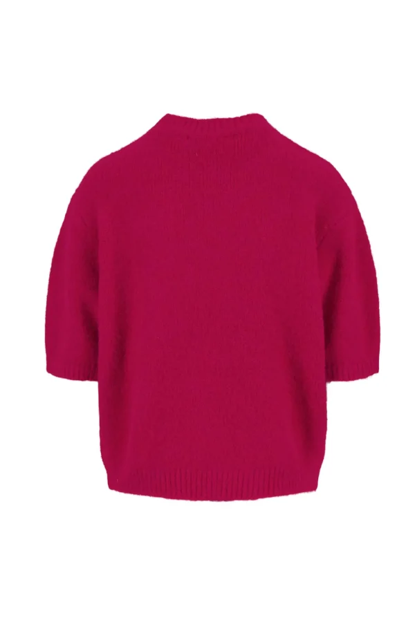Discount trui met boothals roze rood Truien