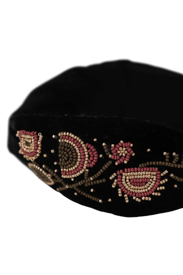 Fashion velvet haarband met geborduurde kraaltjes Sjaals & Accessoires