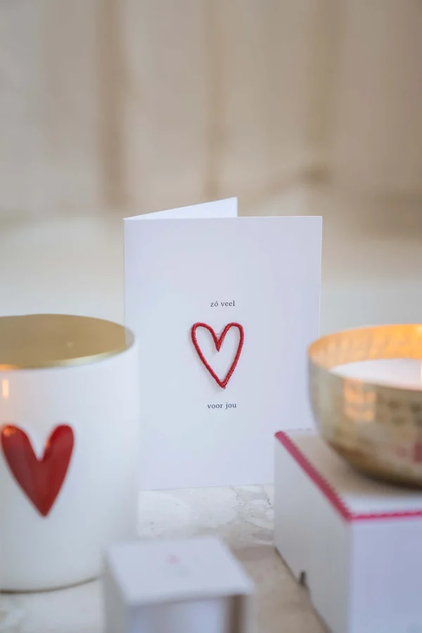 Fashion wenskaart hartje strijkembleem Kaartjes