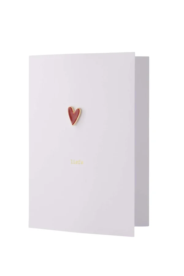 Sale wenskaart met broche liefs Kaartjes