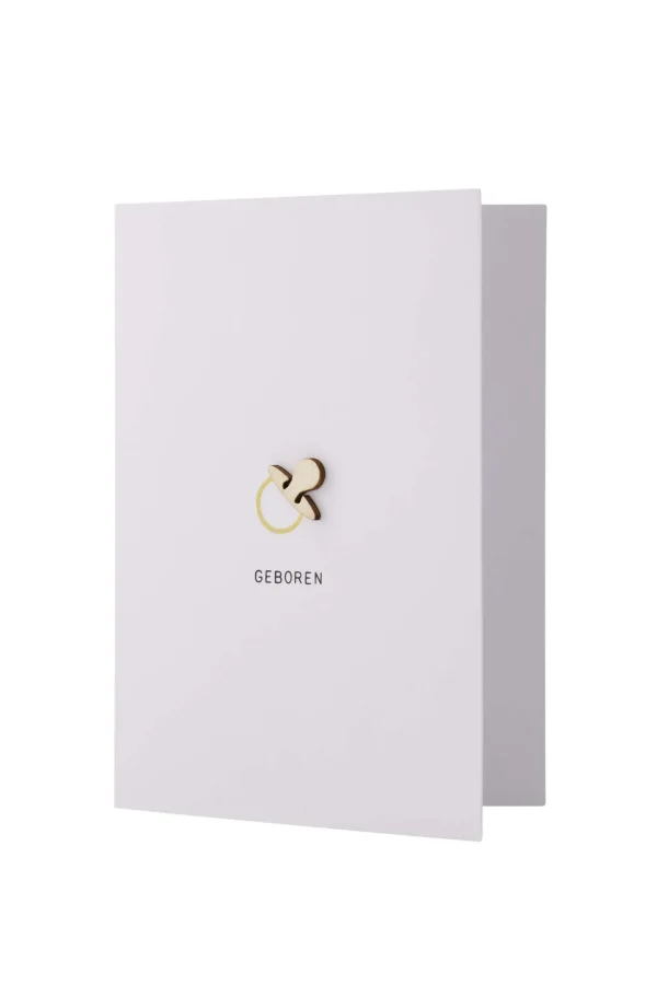 Sale wenskaart met houten speen Baby