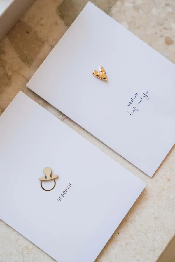 Sale wenskaart met houten speen Baby