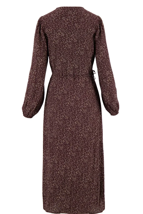 Hot wikkeljurk met print chocoladebruin Jurkjes & Rokken